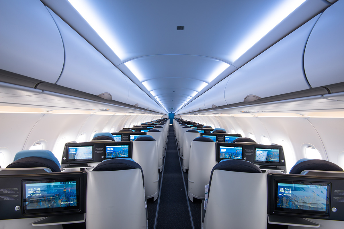 Avec une cabine exclusivement Business Class et jusqu'à 76 sièges-lits parfaitement horizontaux, La Compagnie propose une autre façon de traverser l'Atlantique © La Compagnie