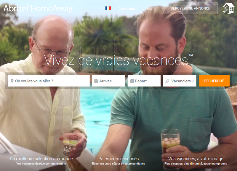 Le site Abritel Homeway - Capture écran