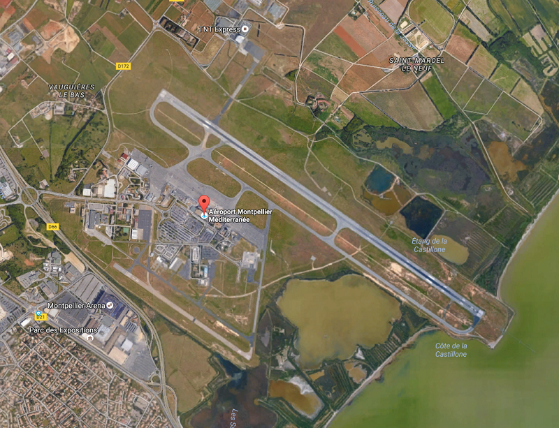 L'aéroport de Montpellier - Capture écran Google