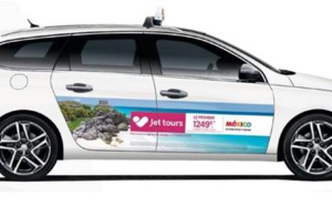 Jet tours et l'OT du Mexique s'affiche sur les taxis parisiens