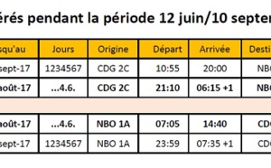 Eté 2017 : Kenya Airways ajoute 2 vols par semaine entre Paris CDG et Nairobi 