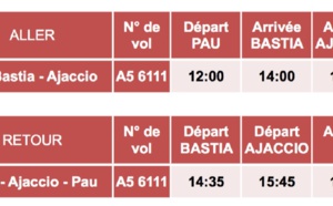 Pau : HOP! Air France desservira la Corse du 27 mai au 30 septembre 2017
