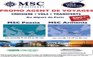 MSC Croisières : promos agents de voyages en mai