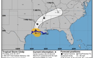 Etats-Unis : la tempête Cindy attendue jeudi sur les côtes du Texas et de Louisiane