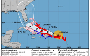 L'ouragan Irma poursuit sa route vers la Floride et les Bahamas
