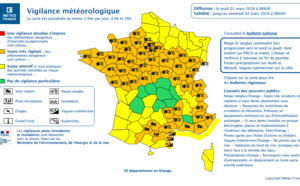 Météo France : 56 départements en vigilance orange, les transports perturbés