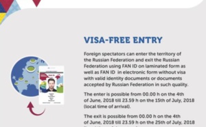 Coupe du Monde en Russie : changement de la législation pour les entrées dans le pays