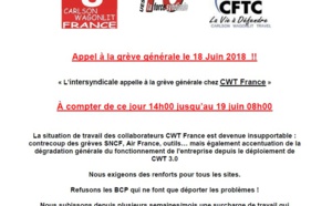 CWT France : l'intersyndicale appelle les salariés à la grève