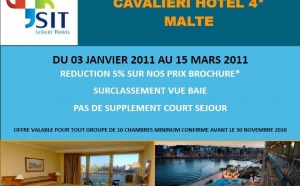 SIT Travel Leisure : Offre spéciale groupes IFTM Malte à l'hôtel Cavalieri 4* du 3 janvier au 15 mars 2011