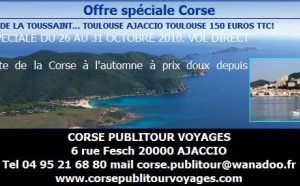 CORSE PUBLITOUR VOYAGES : Offre spéciale Corse Vacances de la Toussaint
