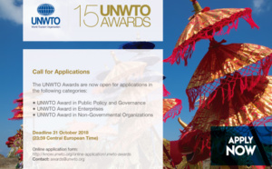 Innovation et durabilité : ouverture des candidatures pour les awards de l'OMT