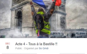 Gilets jaunes : nouveau rassemblement en vue samedi 8 décembre 2018