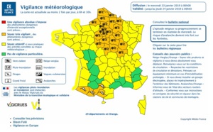 Météo France : 25 départements en vigilance neige ce mercredi 23 janvier 2019