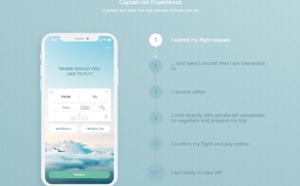 CaptainJet propose de réserver des avions privés depuis son application