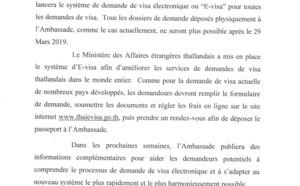 Thaïlande : l'ambassade parisienne se prépare au e-Visa