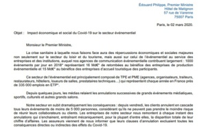 Coronavirus : l'association des pros de l'événementiel écrit au 1er ministre Coronavirus : l'association des pros de l'événementiel écrit au 1er ministre