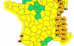 Météo France : 17 départements de l'Est et 2 de l'Ouest en vigilance orange