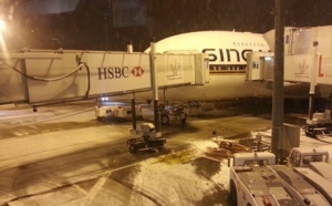 Paris : Roissy-Charles de Gaulle sous la neige ce lundi 25 février 2013