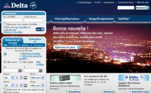 Delta Air Lines : le site web est disponible en français