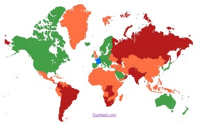 Pays verts, orange et rouge : quels sont les trois nouveaux pays en rouge ?