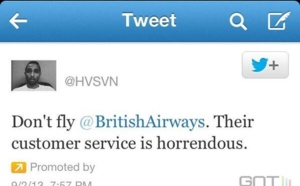 British Airways : un passager mécontent achète un tweet sponsorisé pour se plaindre