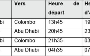 Etihad : un vol quotidien supplémentaire sur Abu Dhabi-Colombo dès le 16 février 2014