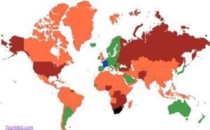 Voyage : les Etats-Unis classés en rouge, le Canada en orange