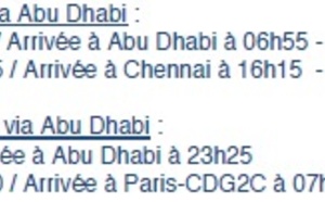 Jet Airways : vols CDG-Chennai via Abu Dhabi dès le 15 janvier 2014