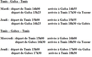Tunisair : reprise des dessertes de Gafsa et Gabes le 21 janvier 2014