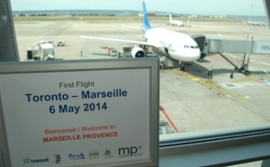 Marseille : le 1er vol d'Air Transat en provenance de Toronto s'est posé mardi 6 mai 2014
