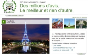 La Tour Eiffel, premier monument français sur TripAdvisor