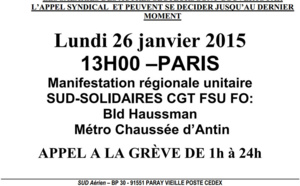 Loi Macron : les syndicats de l'aérien appellent à la grève lundi 26 janvier 2015