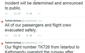 Népal : un avion de Turkish Airlines rate son atterrissage à Katmandou Népal : un avion de Turkish Airlines rate son atterrissage à Katmandou