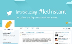 #JetInstant : Jet Airways informe en temps réel sur Twitter