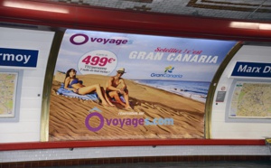 Ôvoyages affiche les Canaries dans le métro parisien et sur les bus lyonnais