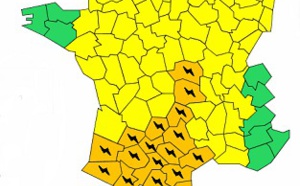 Orages : 17 départements français et Andorre en vigilance orange