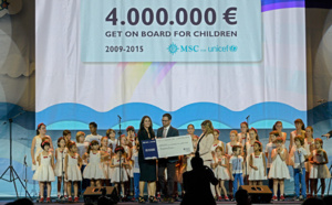 Milan Expo 2015 : MSC remet un chèque de 4 millions € à l'UNICEF