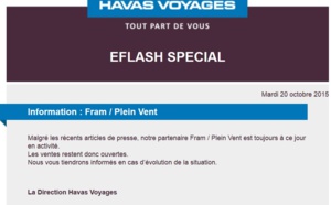 Havas Voyages : les ventes de FRAM / Plein Vent (à nouveau) ouvertes