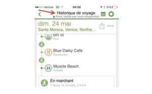 TripAdvisor propose une fonction "Historique de voyage" sur son appli mobile