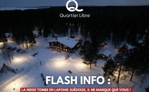 La neige tombe en Laponie suédoise, il ne manque que vous