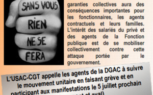 DGAC : appel à la grève de l'USAC-CGT pour mardi 5 juillet 2016