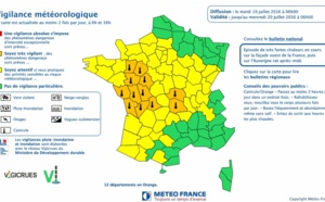 Canicule  : l'ouest et le centre de la France en vigilance orange mardi 19 juillet 2016