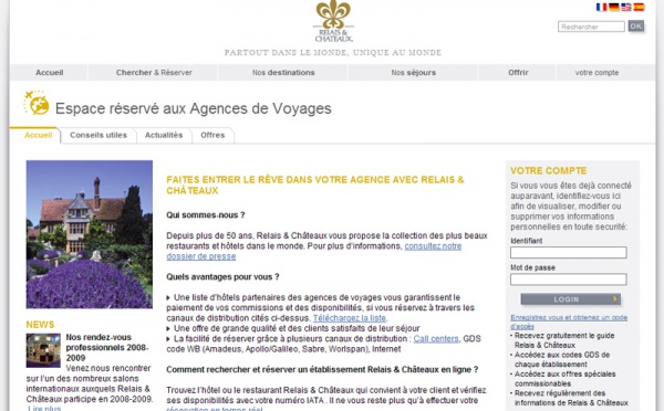 Relais et Châteaux lance un site BtoB pour les agences