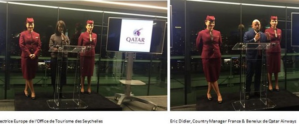 Qatar Airways fête le vol Paris - Seychelles via Doha à la maison de la radio