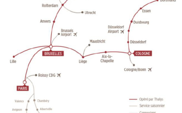 Thalys opèrera en direct en Allemagne et lance une 5ème liaison vers Essen 
