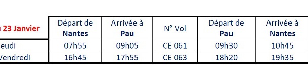 Chalair Aviation : nouvelle ligne Nantes - Pau