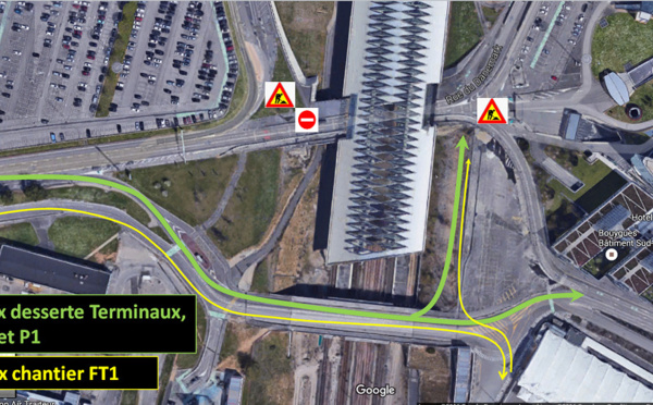 Lyon-Saint Exupéry : changement des voies d'accès pendant les travaux du futur Terminal 1