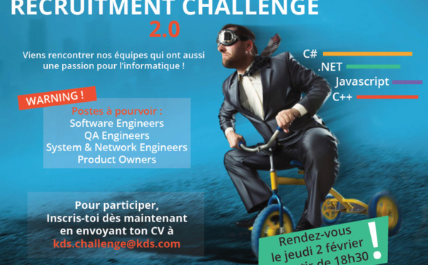 Recrutement : KDS relance son opération "Recruitment Challenge" le 2 février 2017