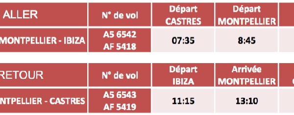 HOP! Air France s'envole vers Ibiza depuis Castres et Montpellier