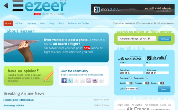 Eezeer.com : Air Valid lance un réseau social sur l'aérien